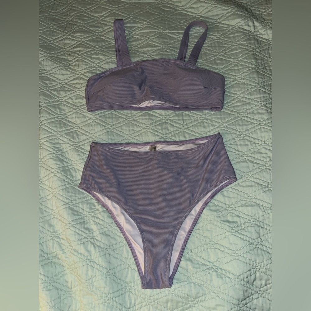 Lavender Two-Piece High-Waist Bikini Set